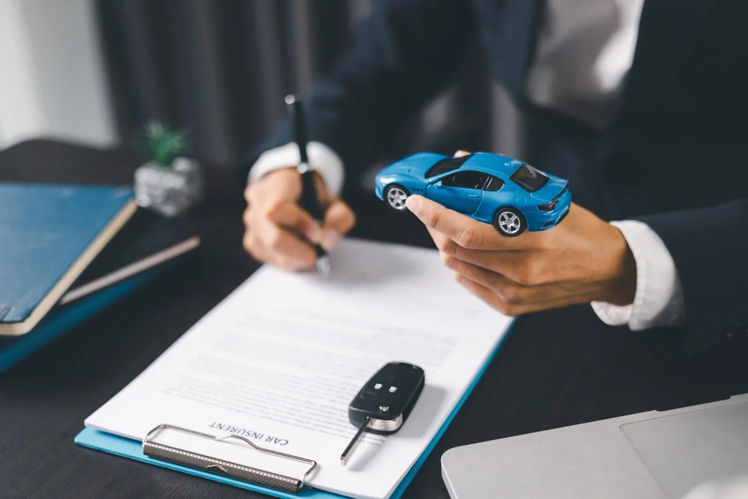 A car handed over with the policy paperwork signed